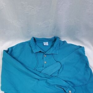 Sea Breeze Of Ca 1/4 Button Teal Beach Oversize Pullover Tunic Lg